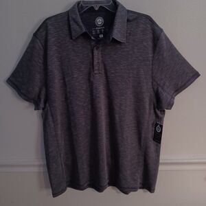 Flag & Anthem Mens Gray Polo Golf MadeFlex Short Sleeve Shirt Sz XL